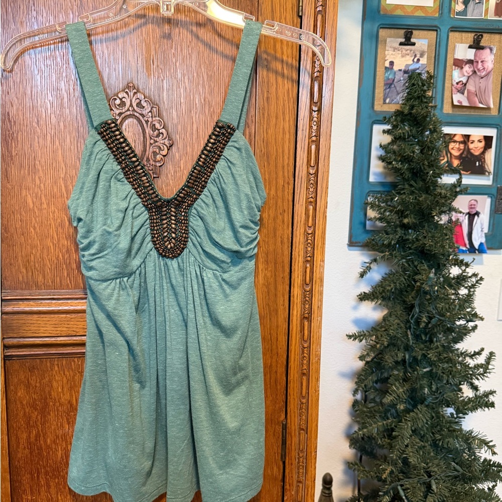Soprano Teal Tank Top with Black Accents